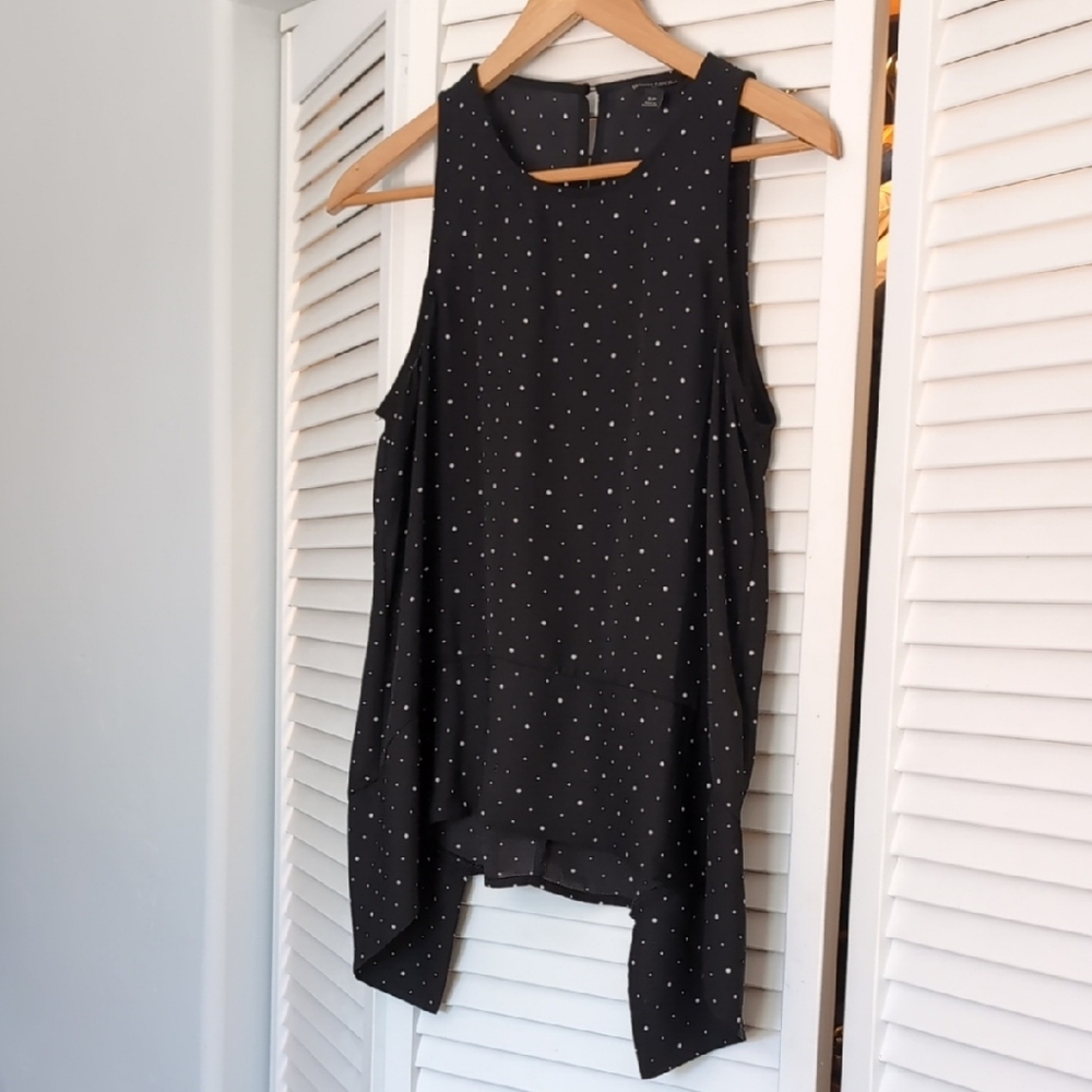 Banana Republic Black High Low Dress with White Dots